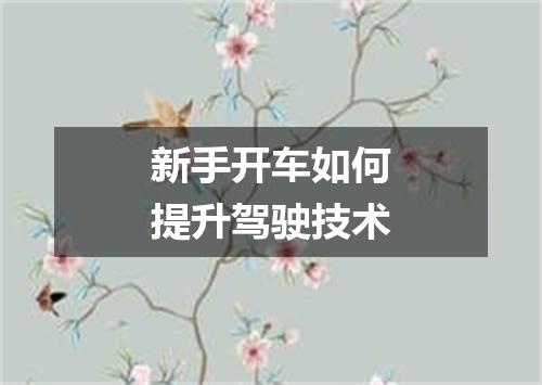 新手开车如何提升驾驶技术