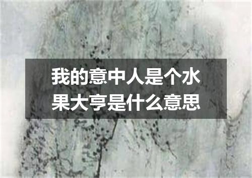 我的意中人是个水果大亨是什么意思