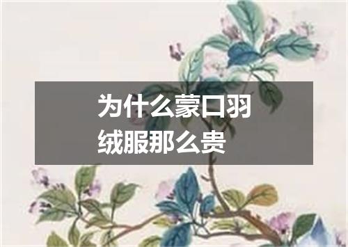 为什么蒙口羽绒服那么贵