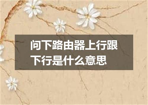 问下路由器上行跟下行是什么意思