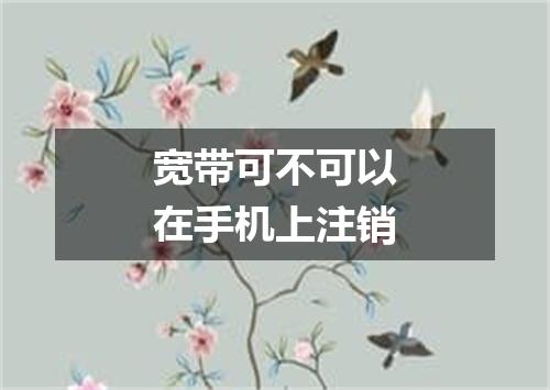 宽带可不可以在手机上注销