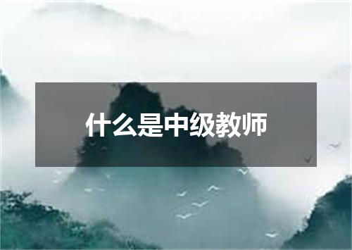 什么是中级教师