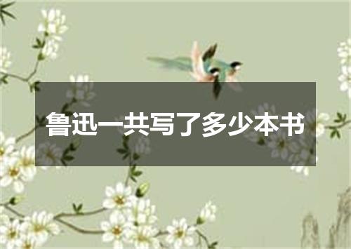 鲁迅一共写了多少本书