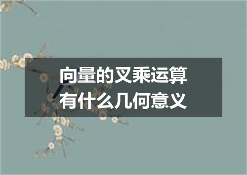 向量的叉乘运算有什么几何意义