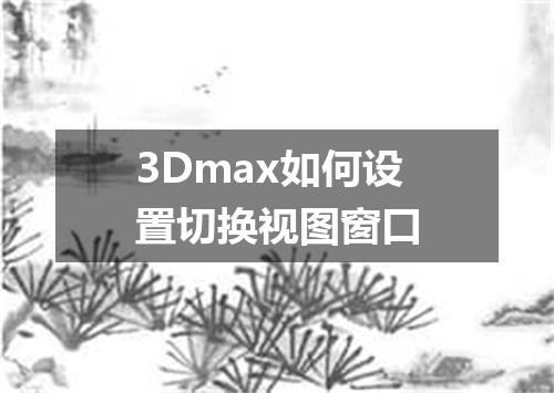 3Dmax如何设置切换视图窗口
