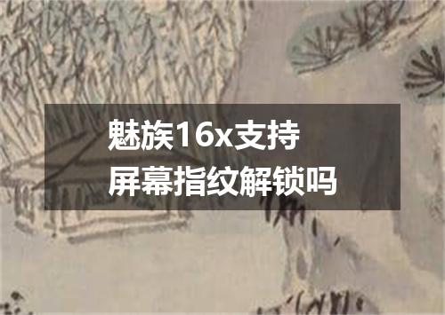 魅族16x支持屏幕指纹解锁吗