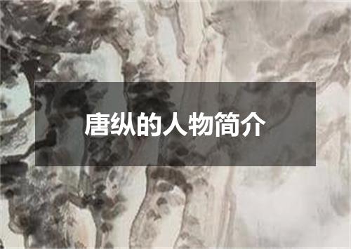 唐纵的人物简介