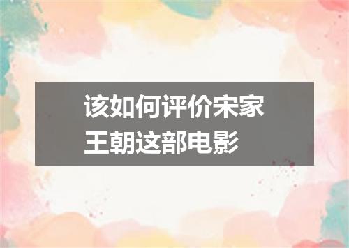 该如何评价宋家王朝这部电影