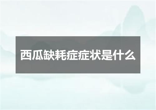 西瓜缺耗症症状是什么