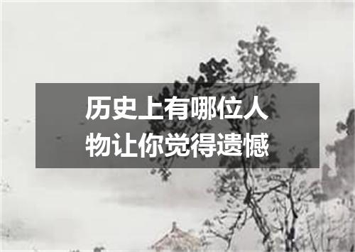 历史上有哪位人物让你觉得遗憾
