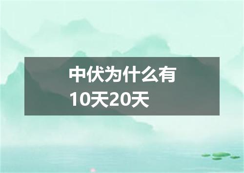 中伏为什么有10天20天