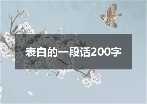 表白的一段话200字