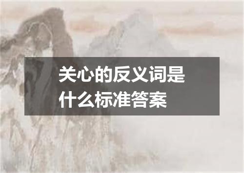 关心的反义词是什么标准答案