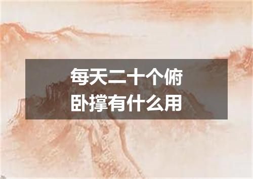 每天二十个俯卧撑有什么用