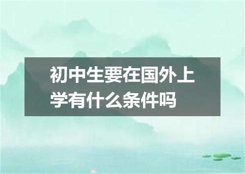 初中生要在国外上学有什么条件吗