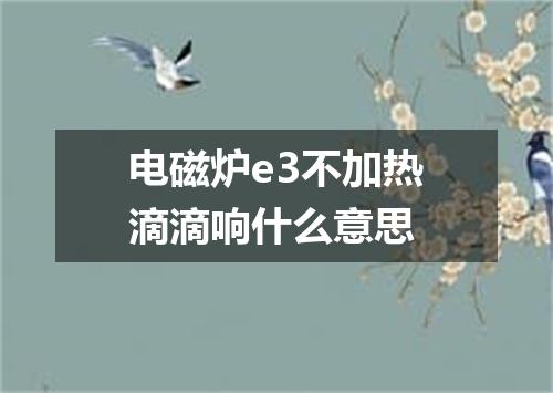 电磁炉e3不加热滴滴响什么意思