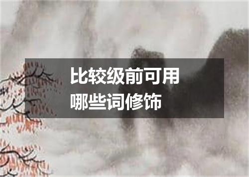比较级前可用哪些词修饰