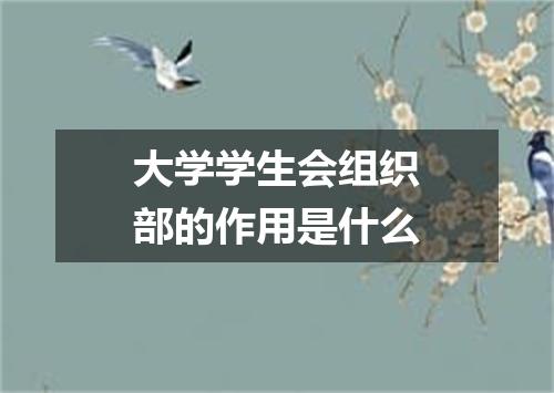 大学学生会组织部的作用是什么