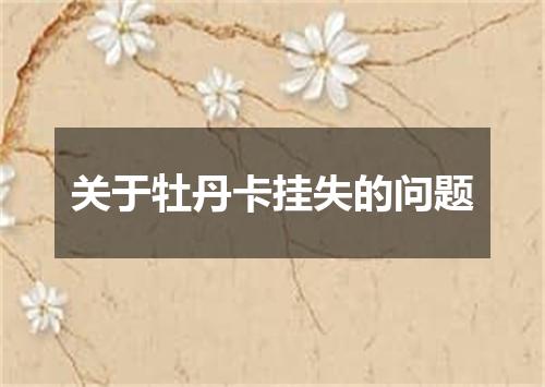 关于牡丹卡挂失的问题