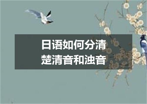 日语如何分清楚清音和浊音