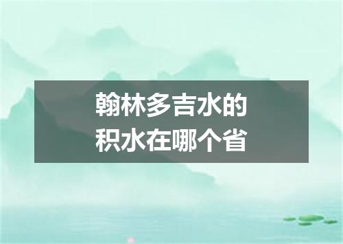翰林多吉水的积水在哪个省