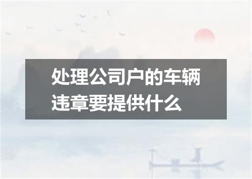 处理公司户的车辆违章要提供什么