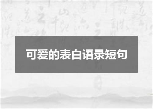 可爱的表白语录短句