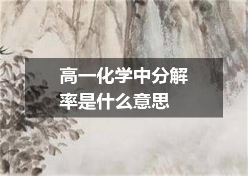 高一化学中分解率是什么意思