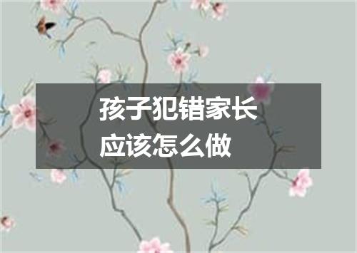 孩子犯错家长应该怎么做