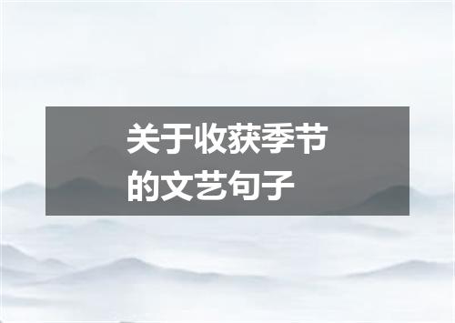 关于收获季节的文艺句子