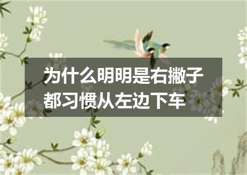 为什么明明是右撇子都习惯从左边下车