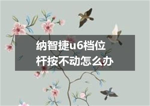 纳智捷u6档位杆按不动怎么办
