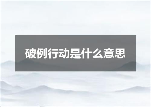 破例行动是什么意思