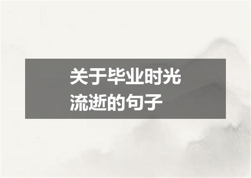关于毕业时光流逝的句子