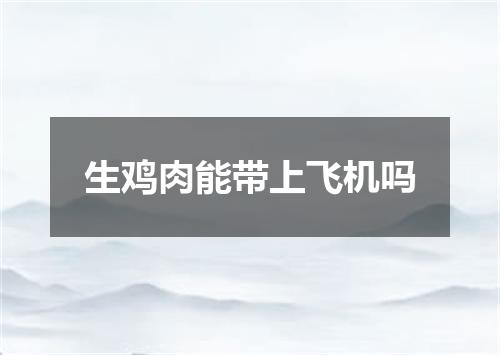 生鸡肉能带上飞机吗
