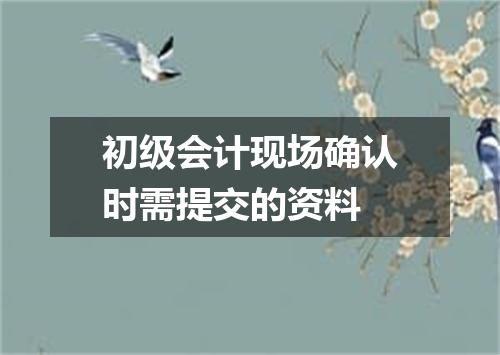 初级会计现场确认时需提交的资料