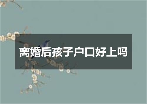 离婚后孩子户口好上吗