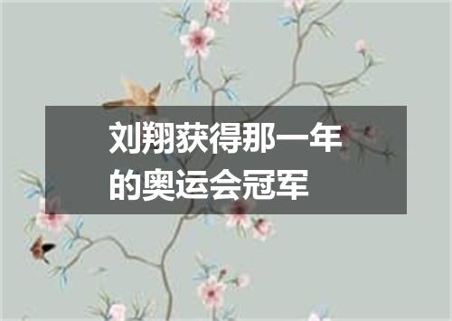 刘翔获得那一年的奥运会冠军