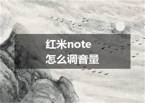 红米note怎么调音量