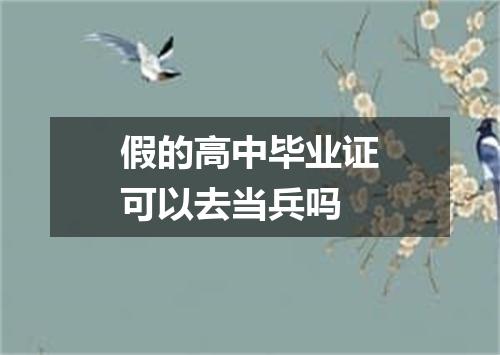 假的高中毕业证可以去当兵吗