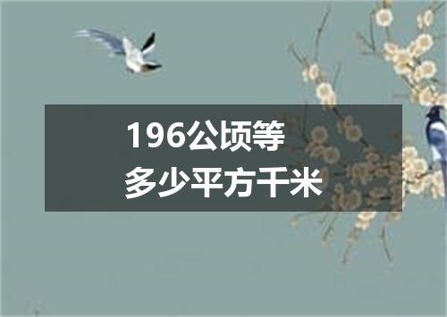 196公顷等多少平方千米