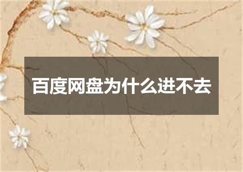 百度网盘为什么进不去