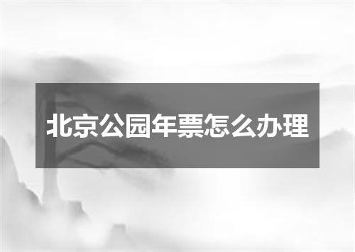 北京公园年票怎么办理