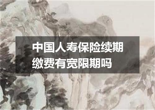 中国人寿保险续期缴费有宽限期吗