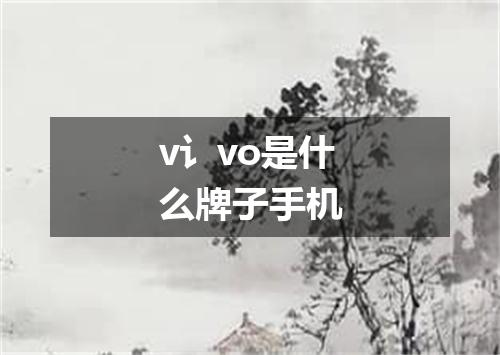v讠vo是什么牌子手机