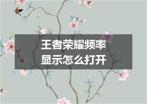 王者荣耀频率显示怎么打开