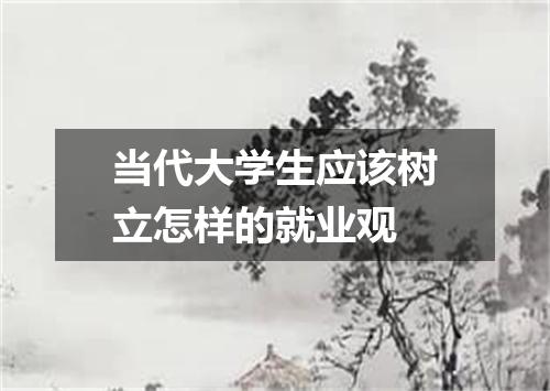 当代大学生应该树立怎样的就业观