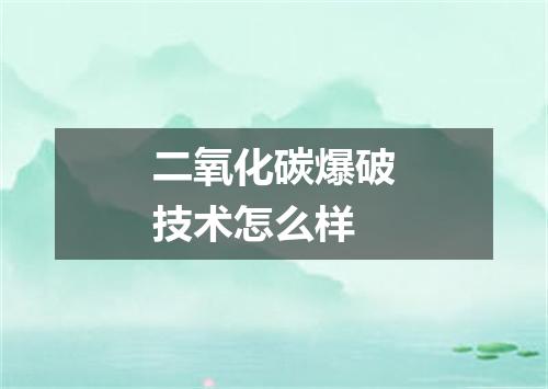 二氧化碳爆破技术怎么样