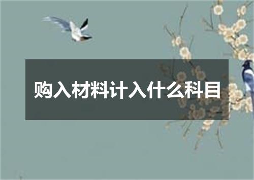 购入材料计入什么科目