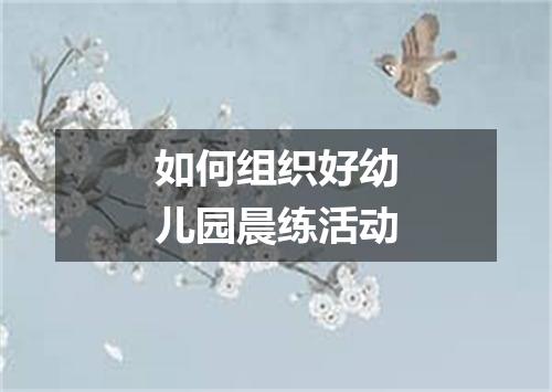 如何组织好幼儿园晨练活动